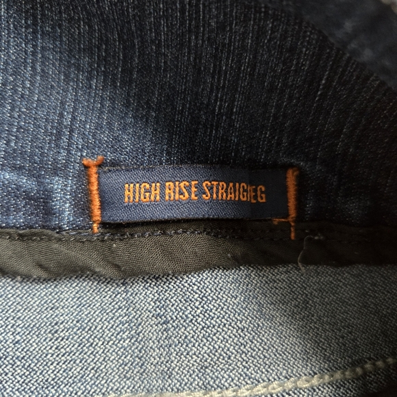 Women's 10 Jag Jeans Mid-Dark Wash silver stitching High Rise Straight Leg EUC - Picture 5 of 10